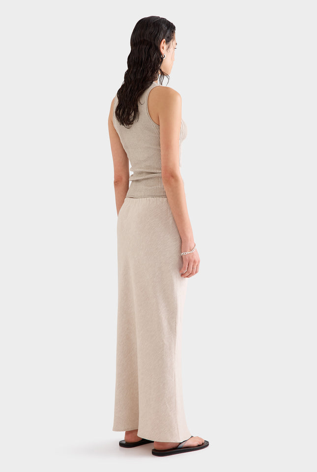 Drawstring Bias Skirt - Sand