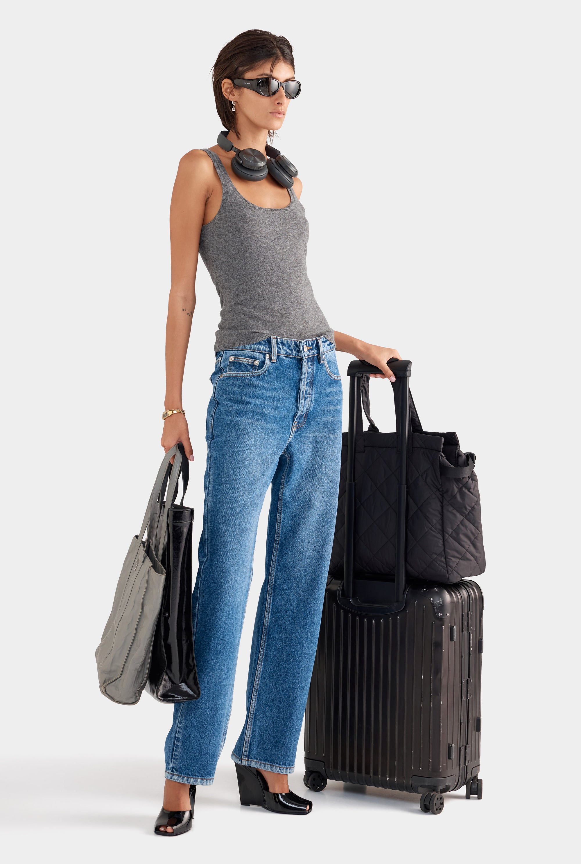 Cashmere Tank - Charcoal