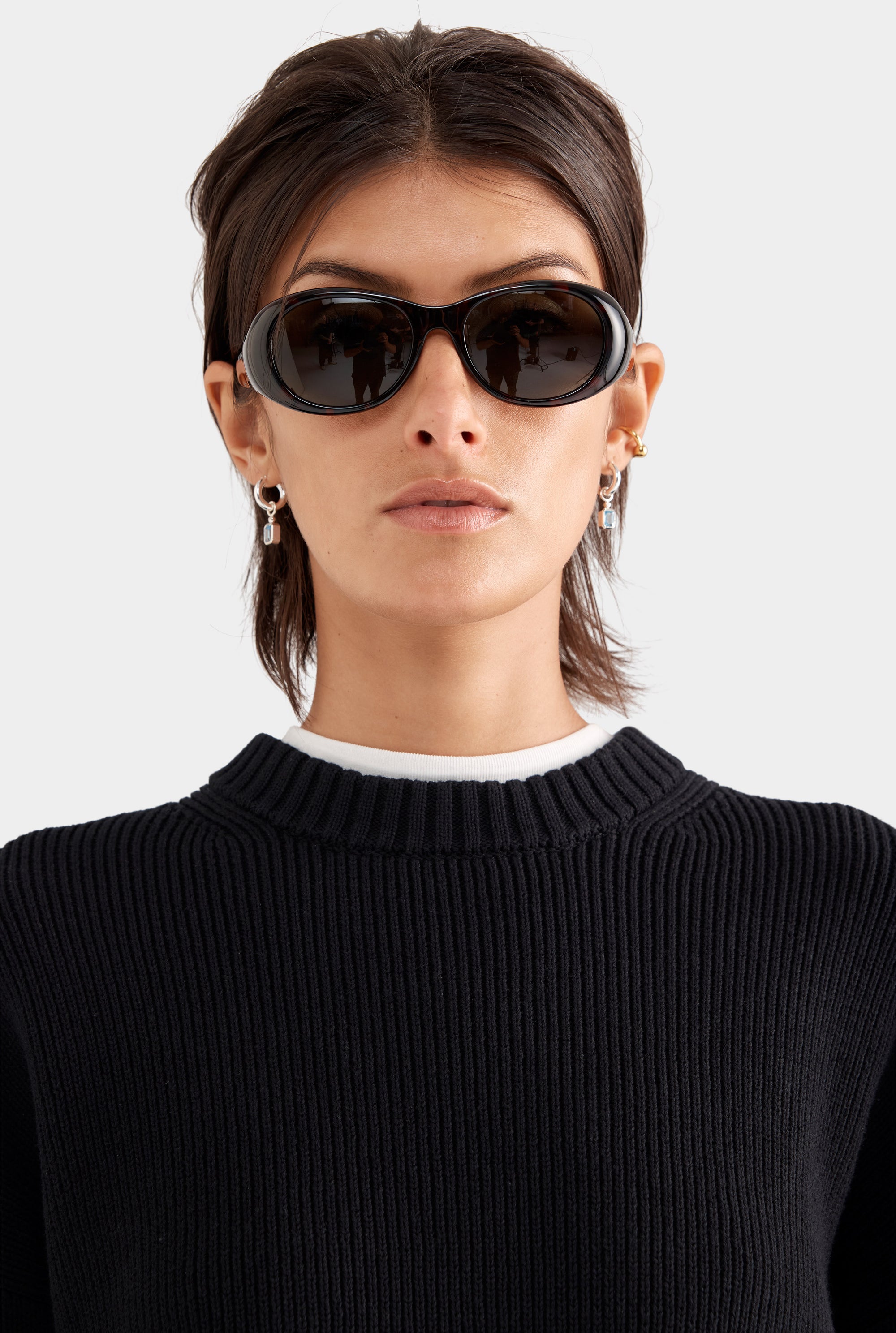 Cotton Knit Sweater - Black