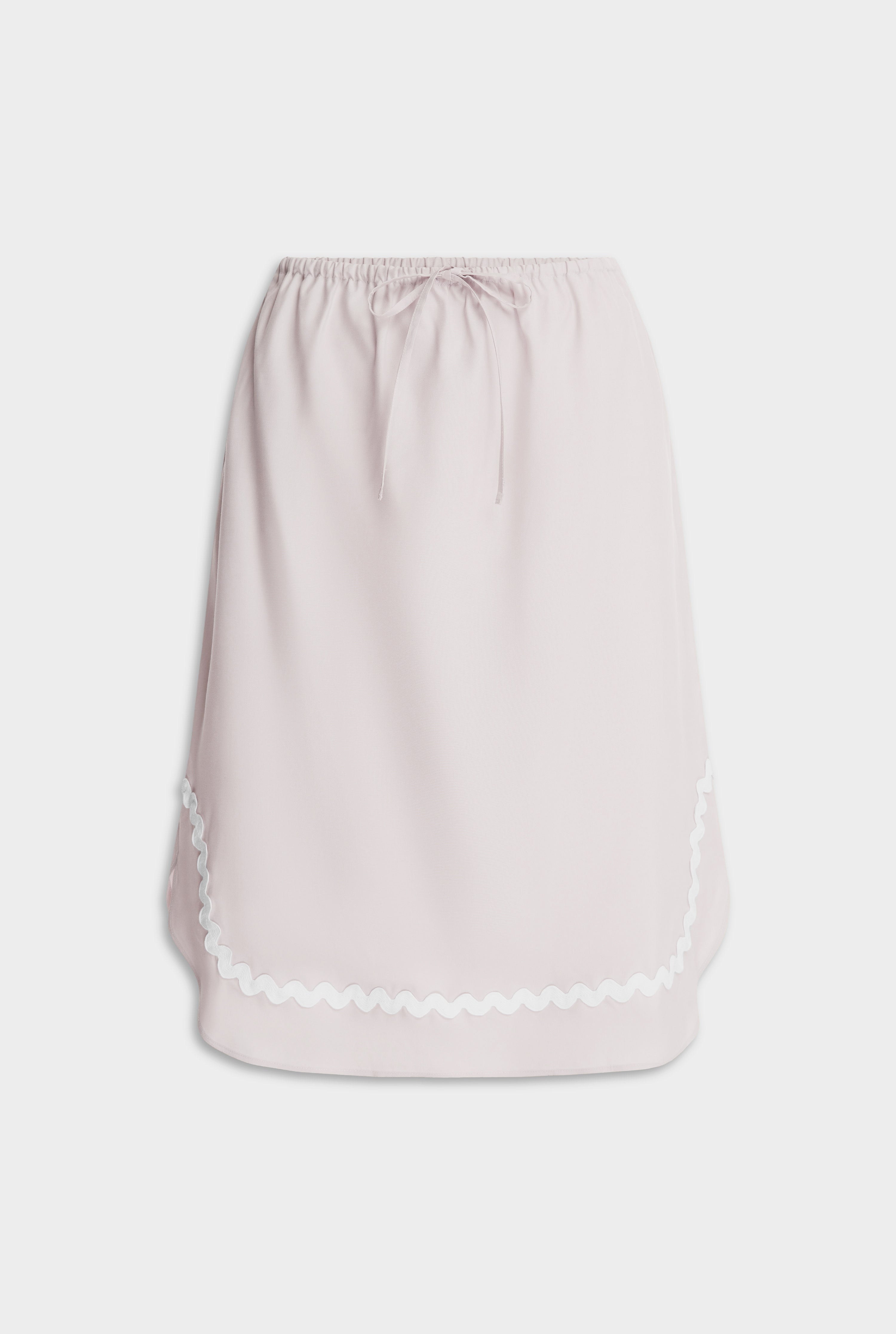 Drawstring Silk Skirt - Lilac