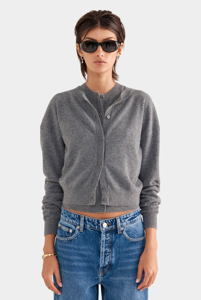 Dropshoulder Cashmere Cardigan - Off White