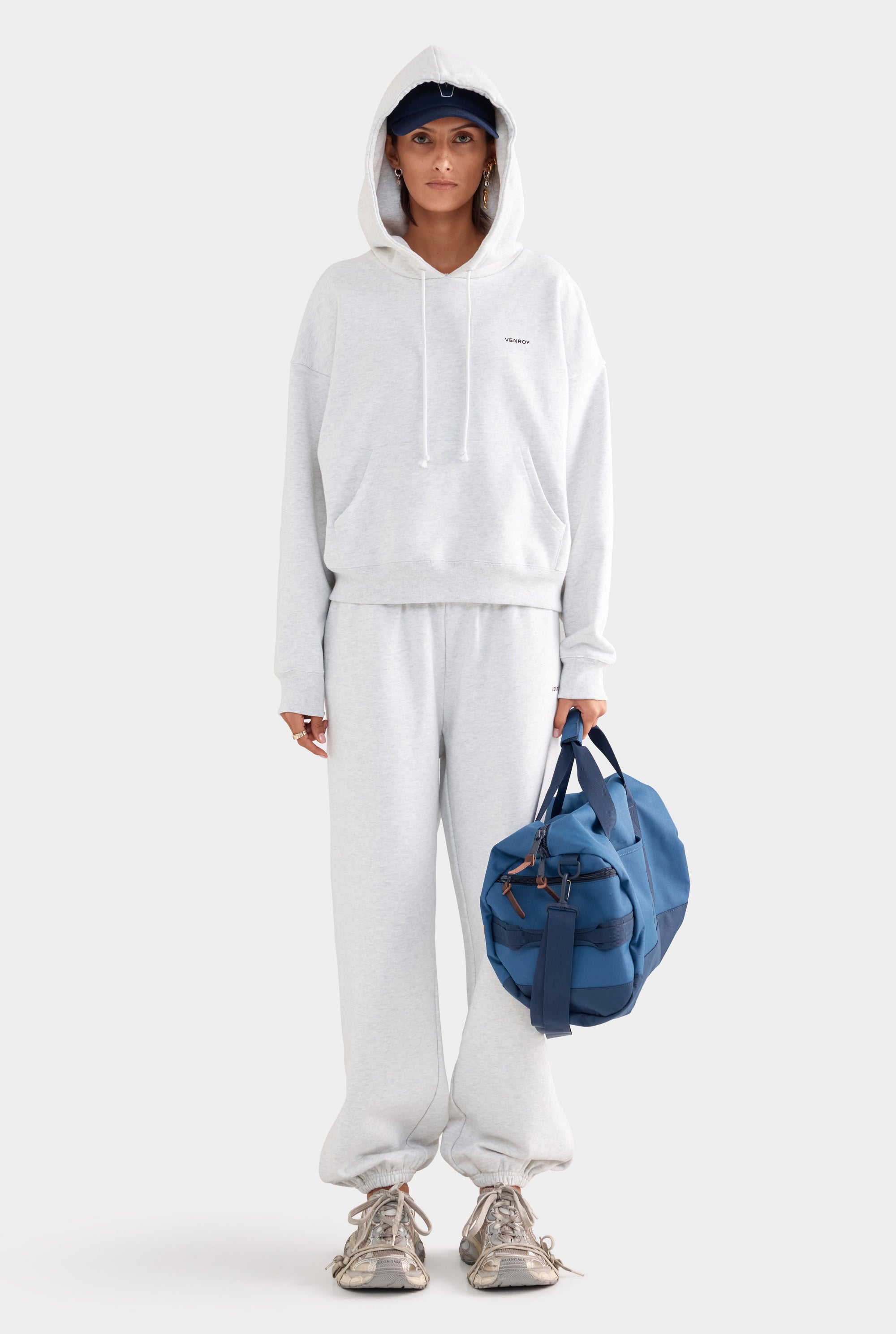 Fleece Track Hoodie - Grey Marl