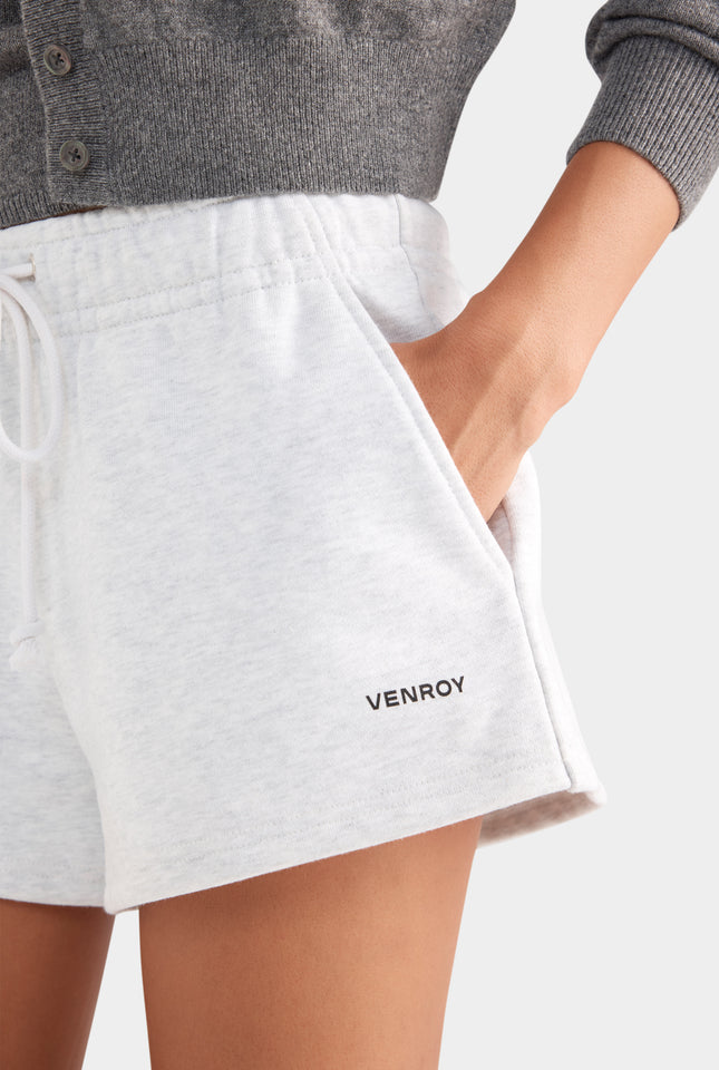 Fleece Track Shorts - Grey Marl