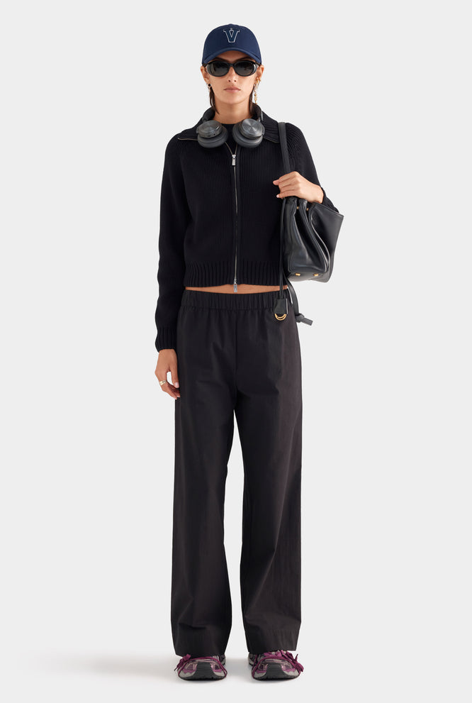 Heavy Cotton Poplin Pant - White/Sage/Peach Pinstripe