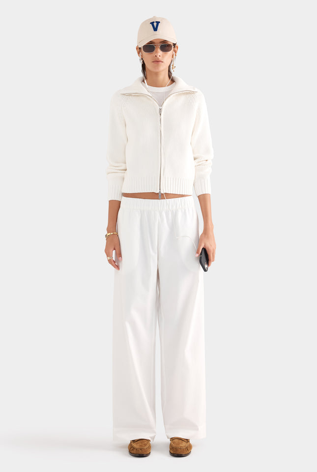Heavy Cotton Poplin Pant - White