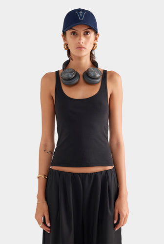 Lightweight Cotton Tank - Black