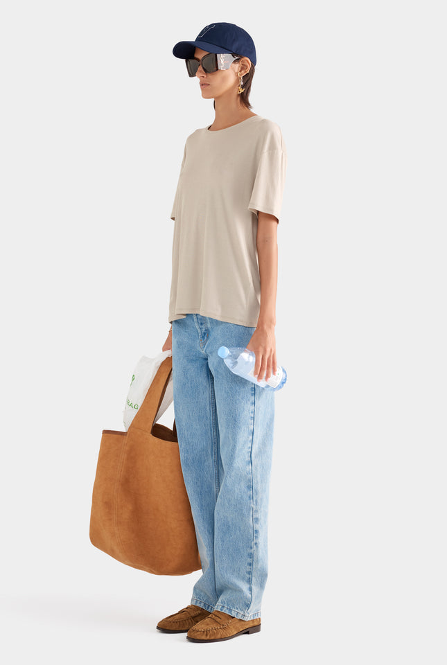 Lightweight Cotton Tee - Stone