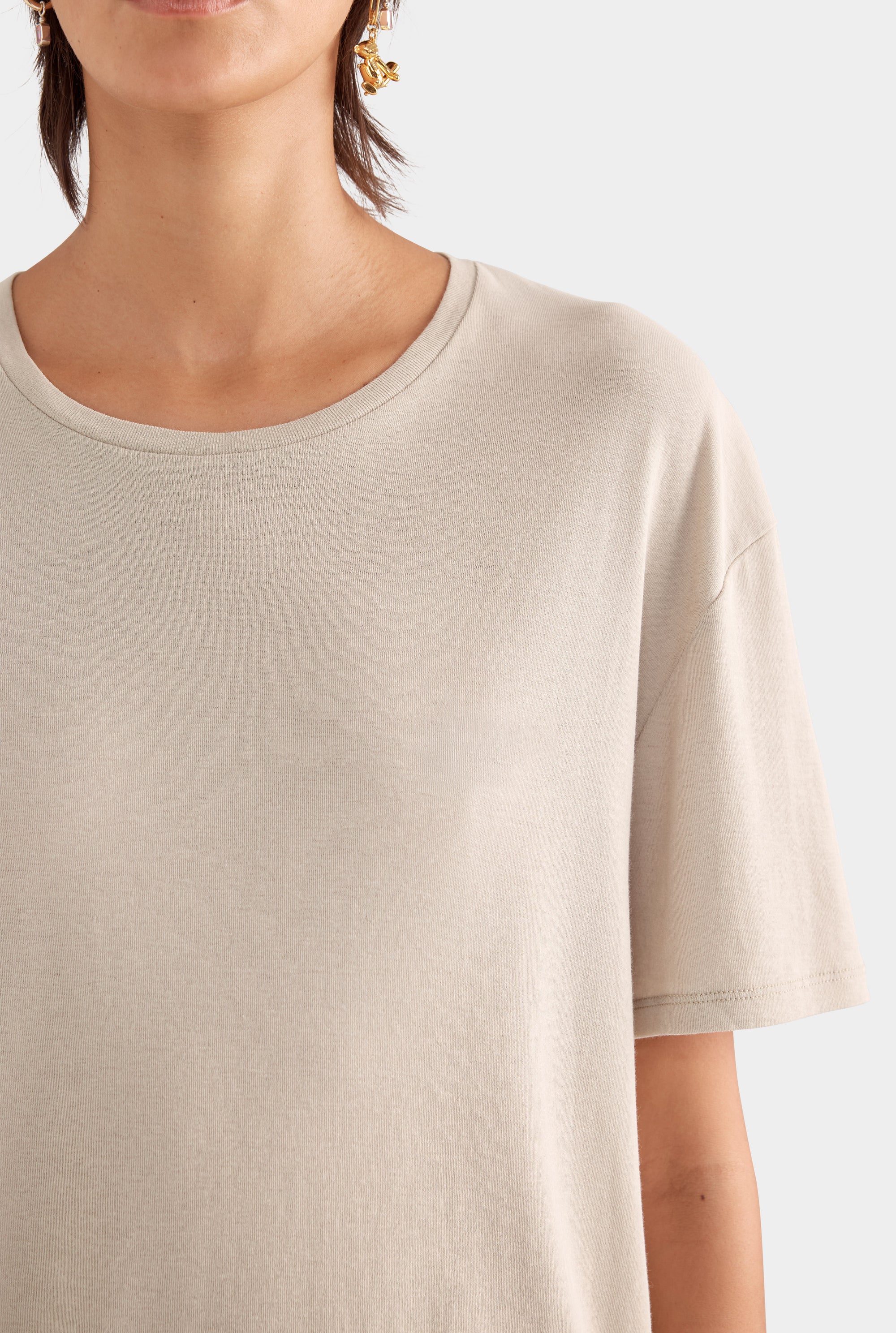 Lightweight Cotton Tee - Stone