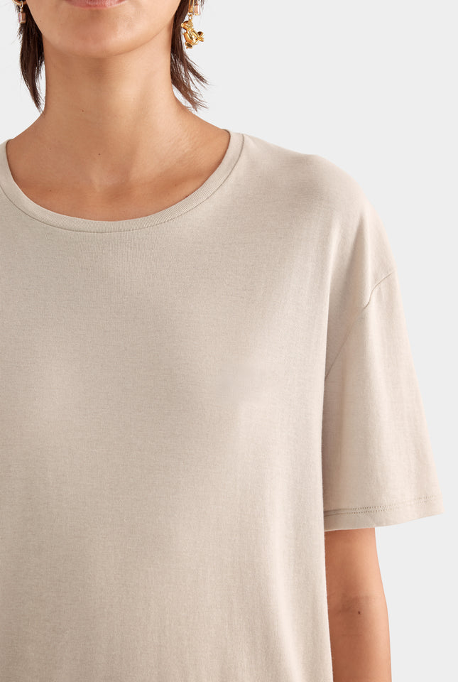 Lightweight Cotton Tee - Stone