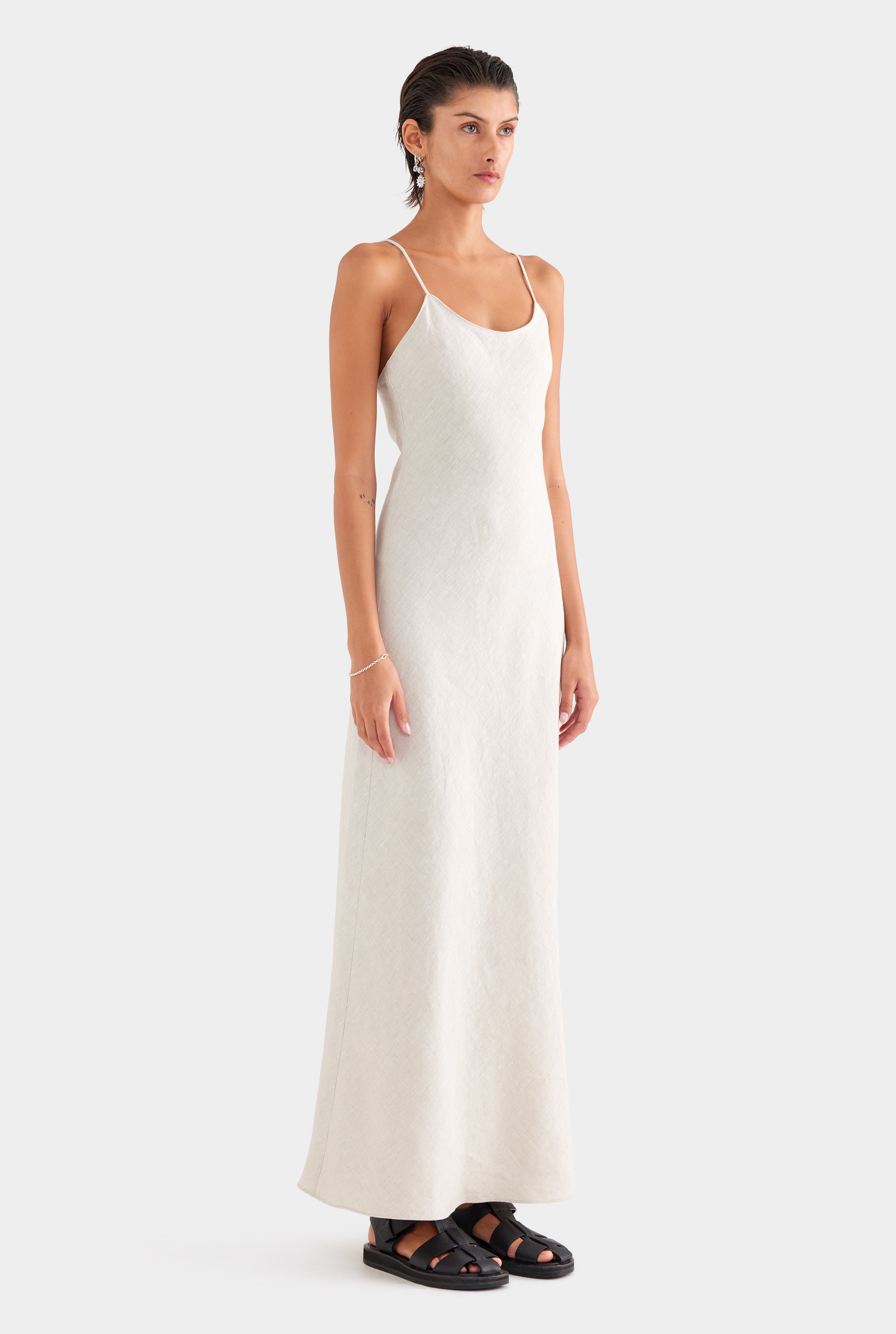 Linen Slip Dress - Sand