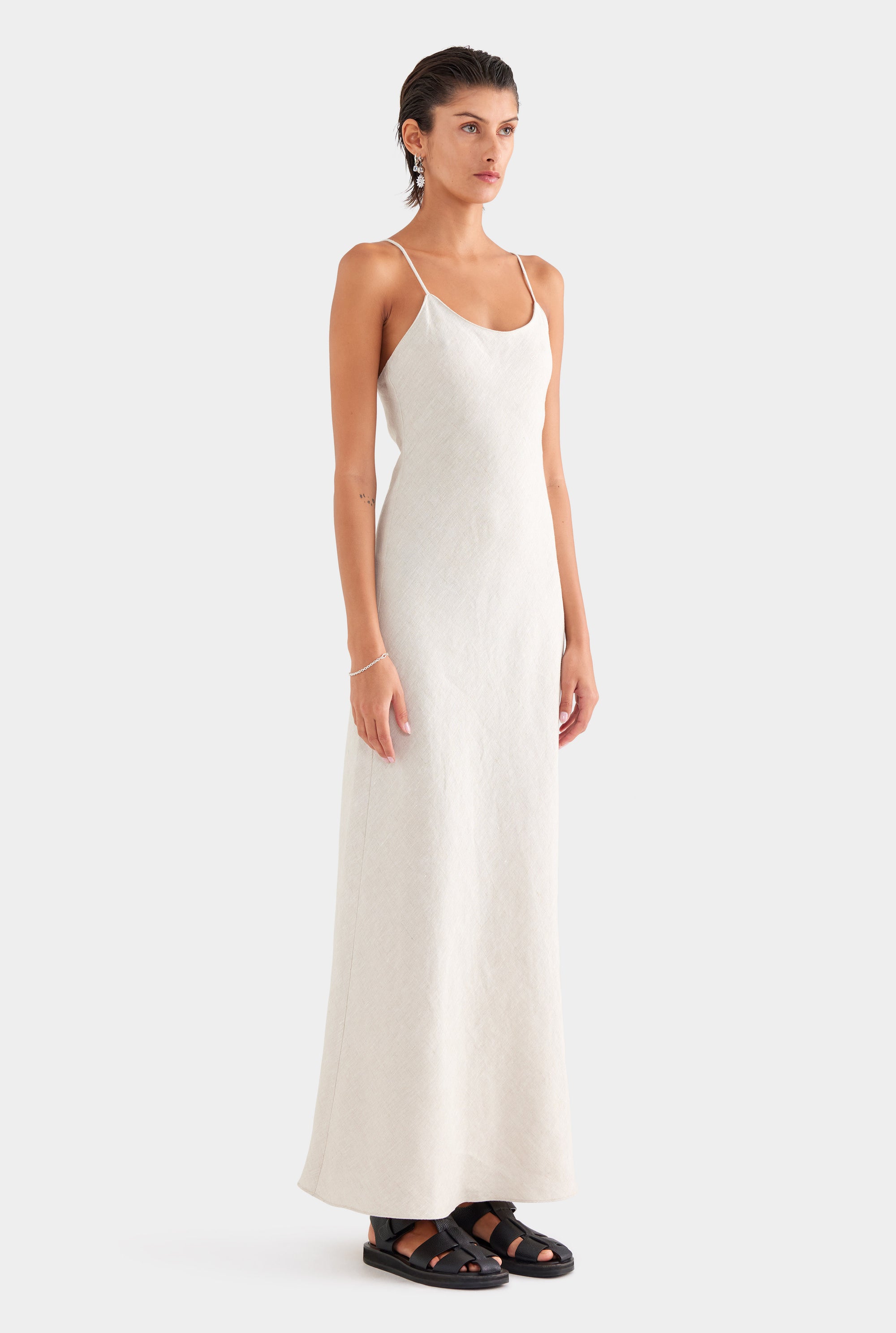 Linen Slip Dress - Sand