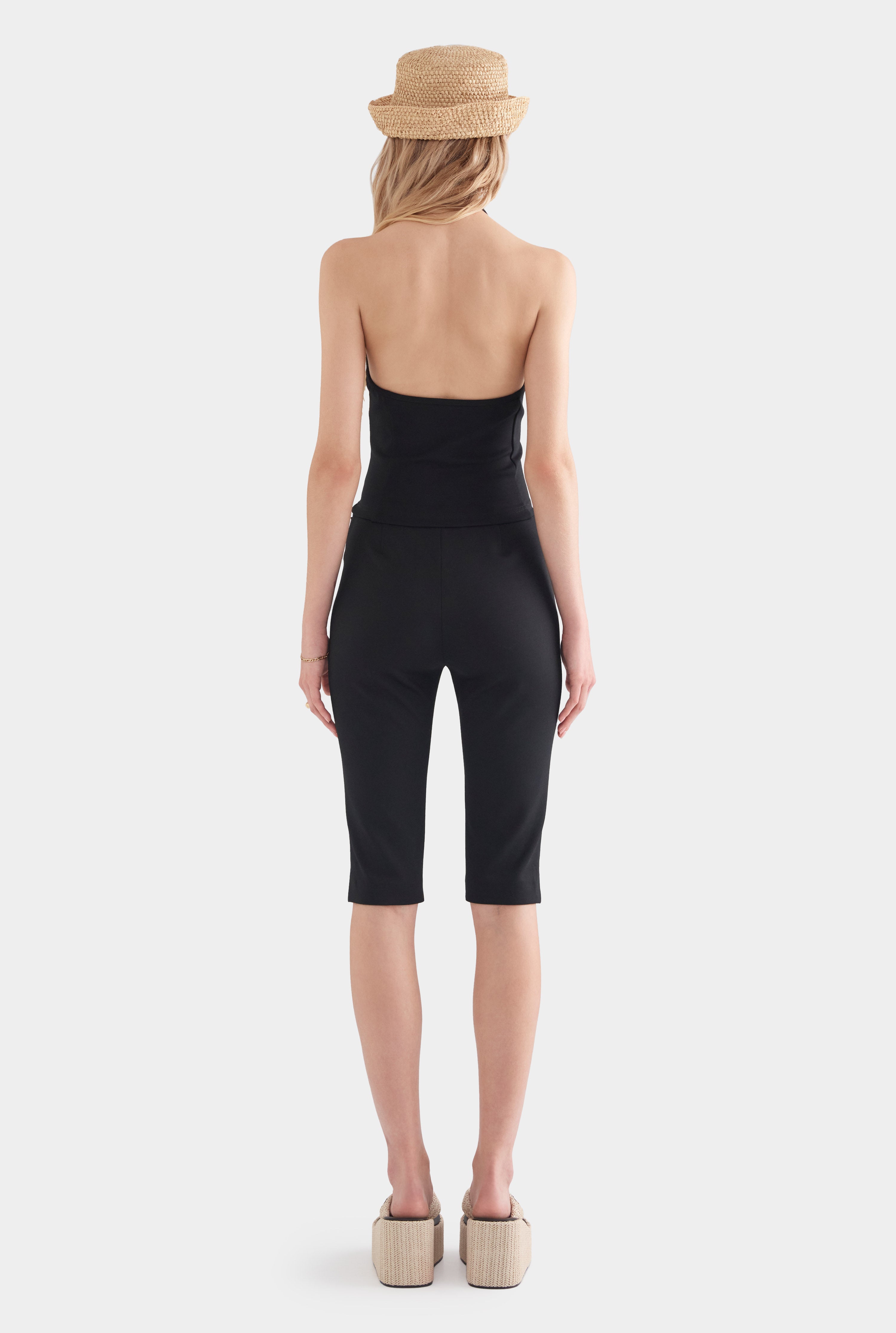 Stretch Wool Capri - Black