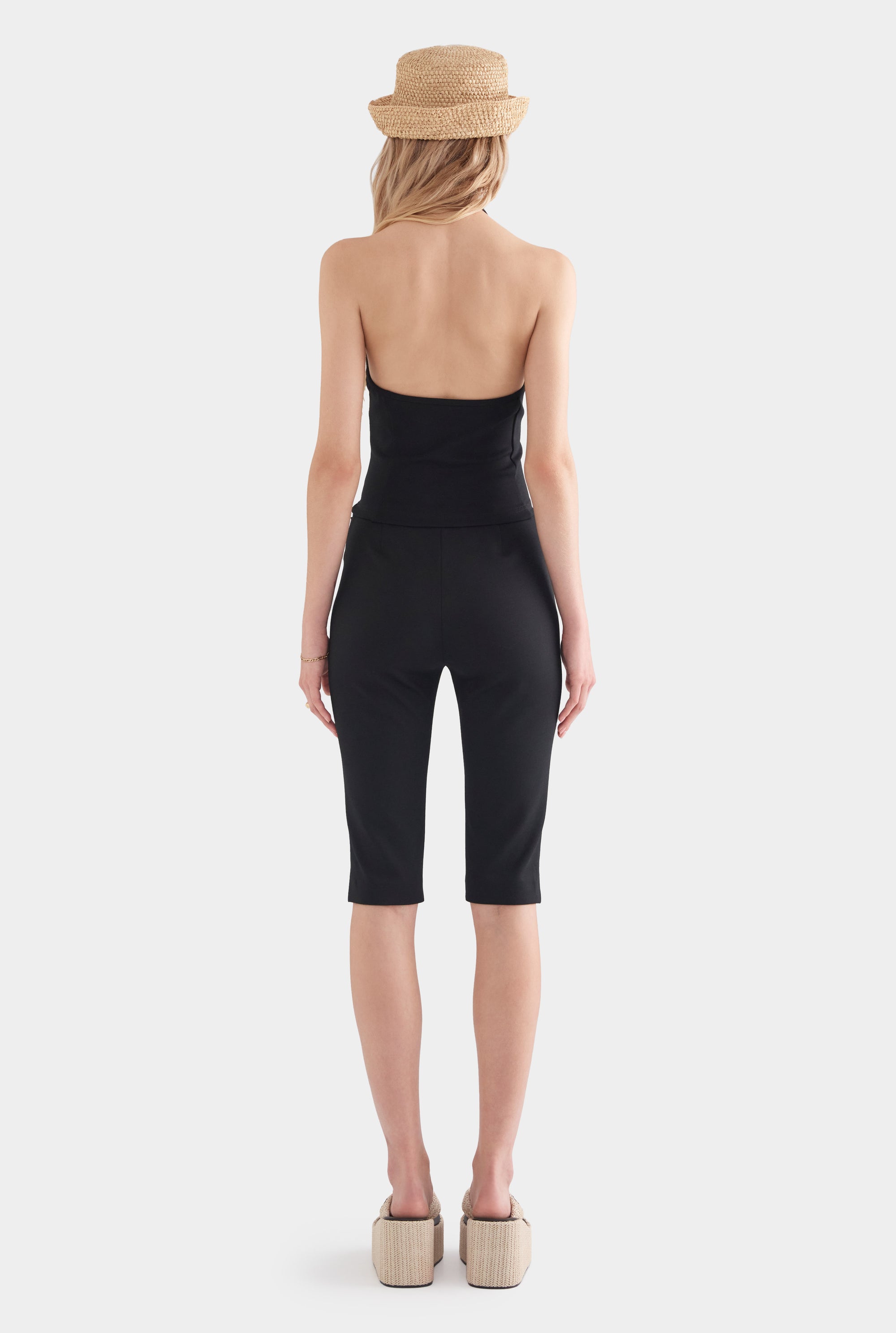 Stretch Wool Capri - Black