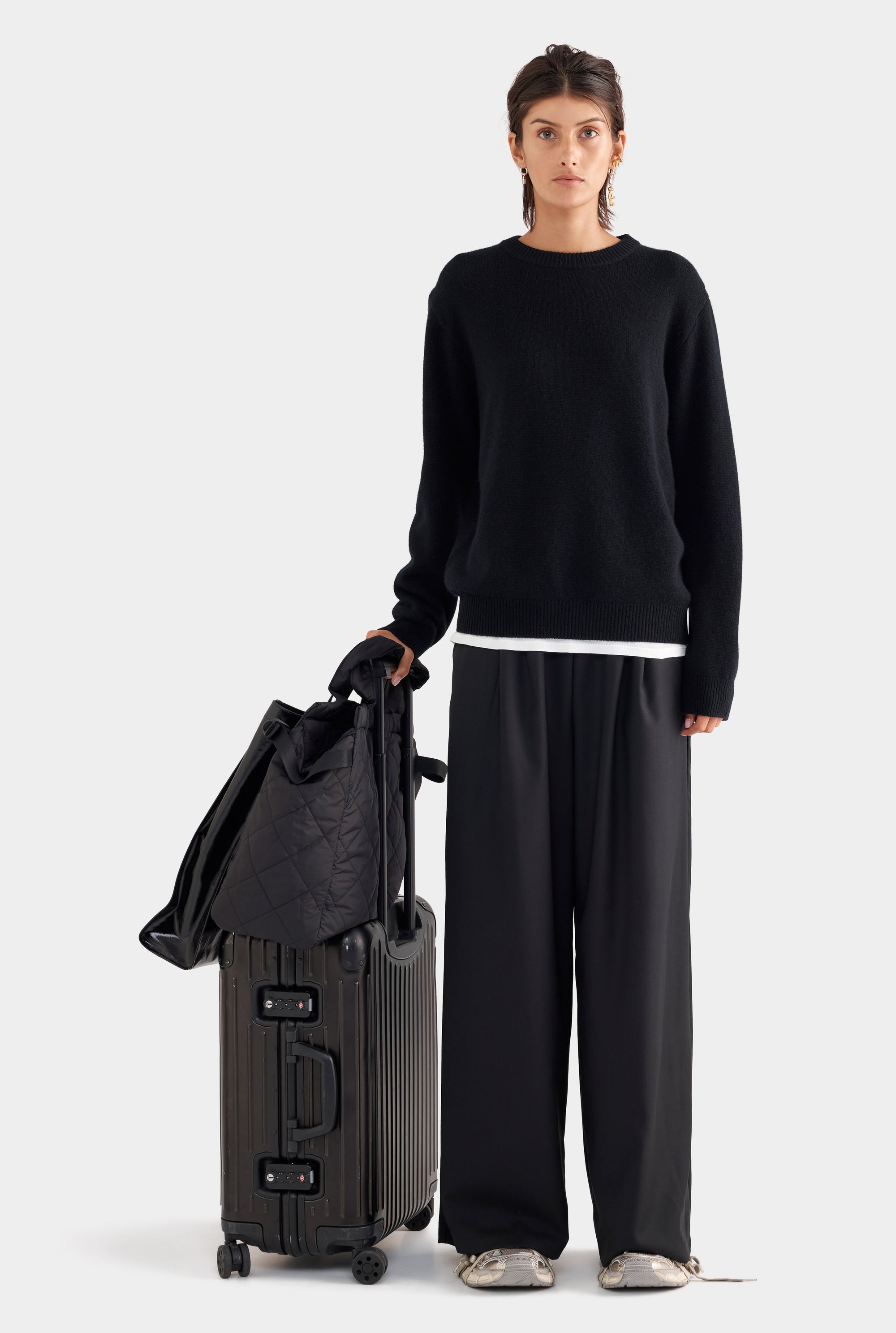 Oversized Wool Cashmere Sweater - Black