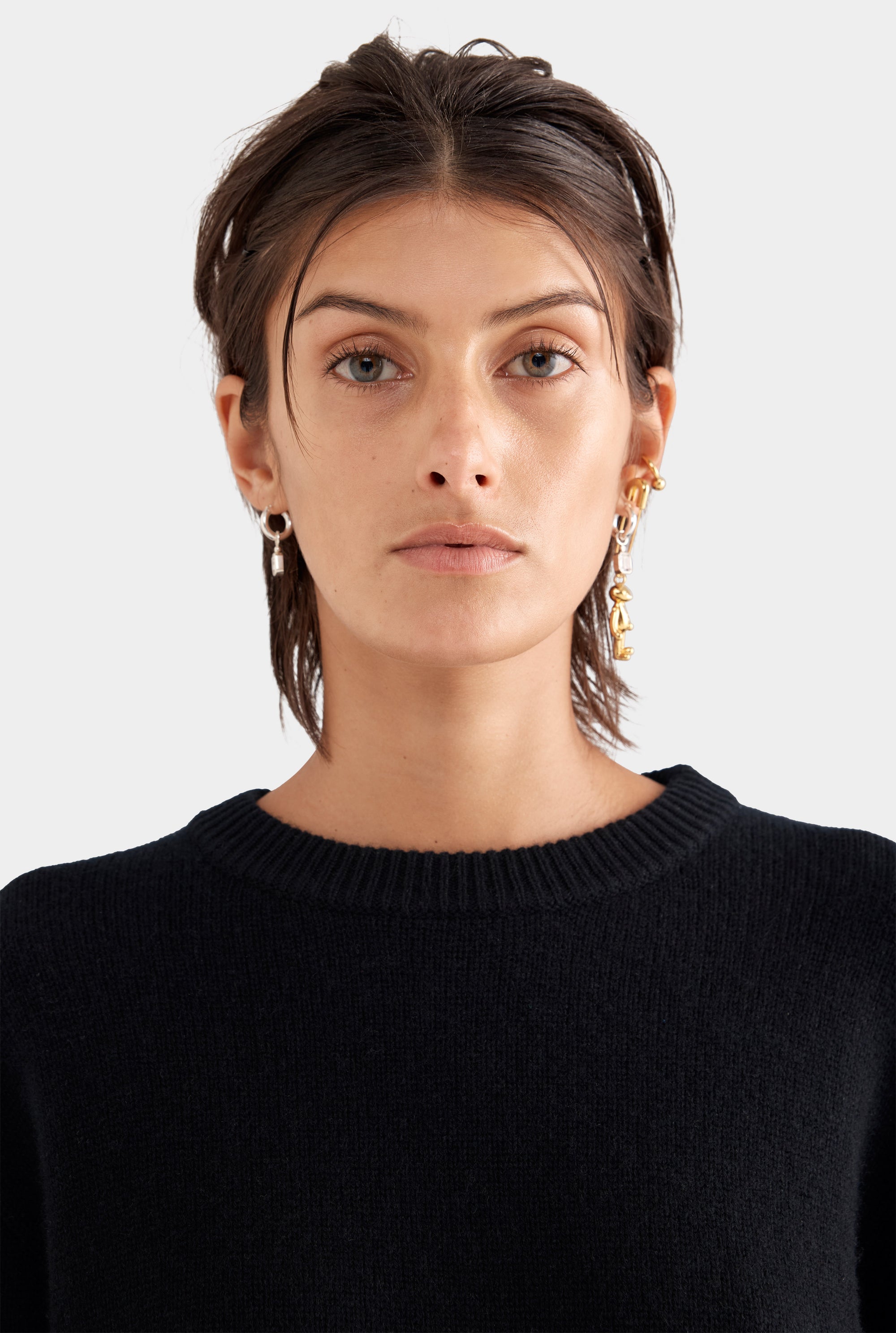 Oversized Wool Cashmere Sweater - Black