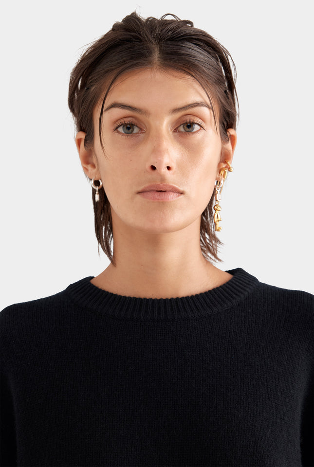 Oversized Wool Cashmere Sweater - Black