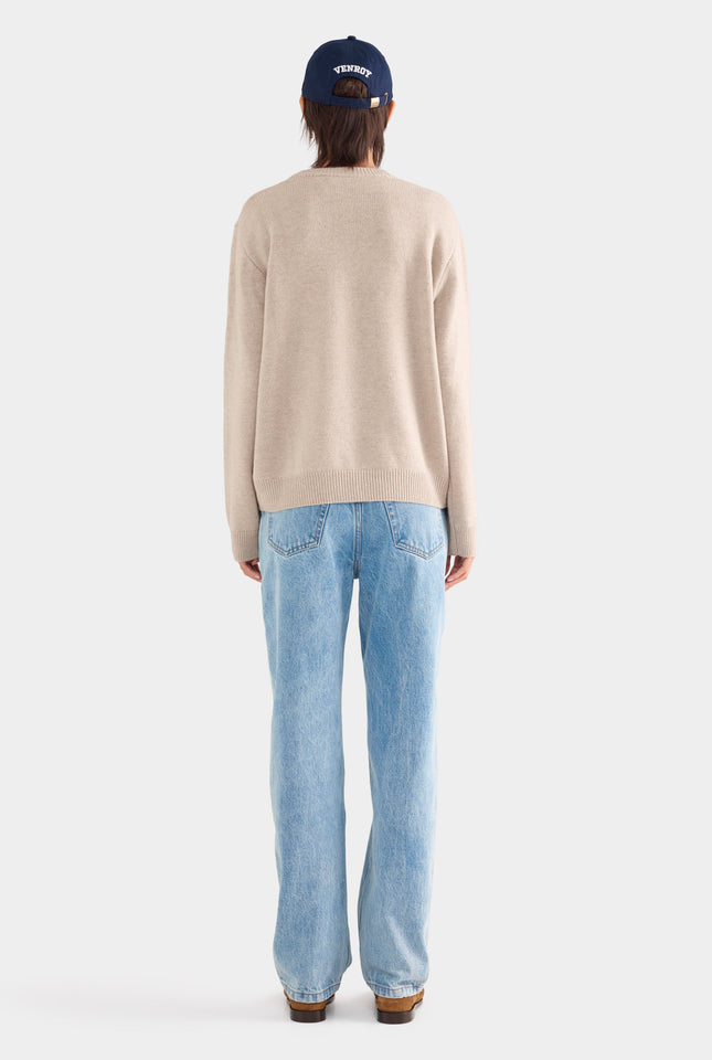 Oversized Wool Cashmere Sweater - Sand Marl
