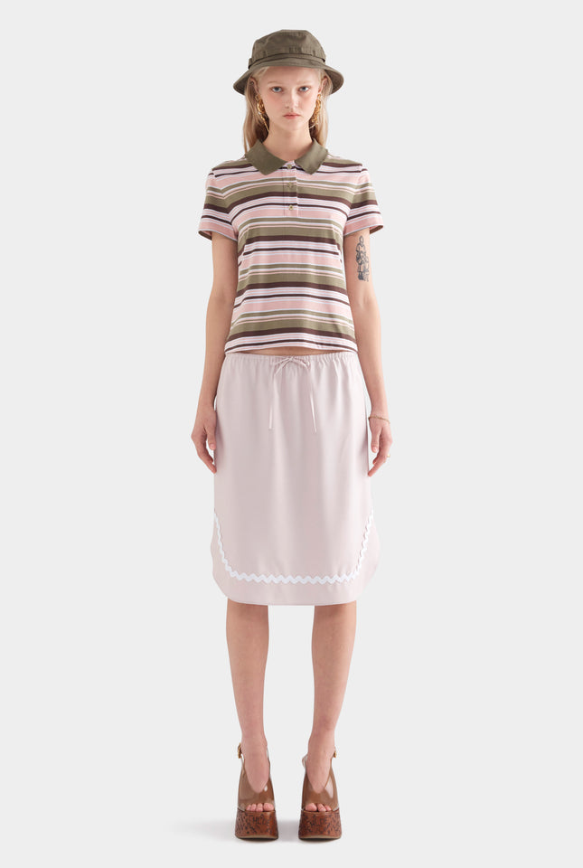 Drawstring Silk Skirt - Lilac