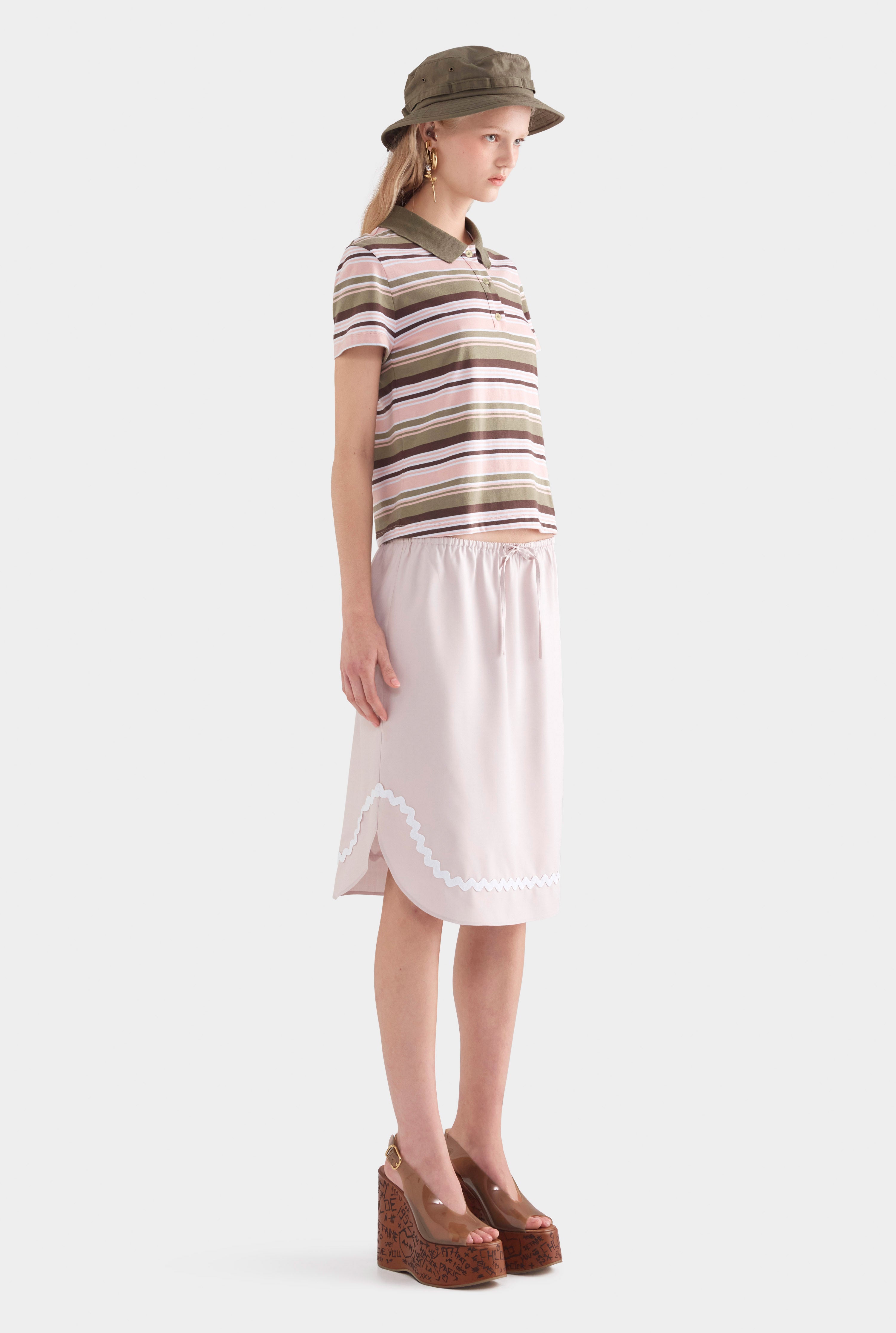 Drawstring Silk Skirt - Lilac