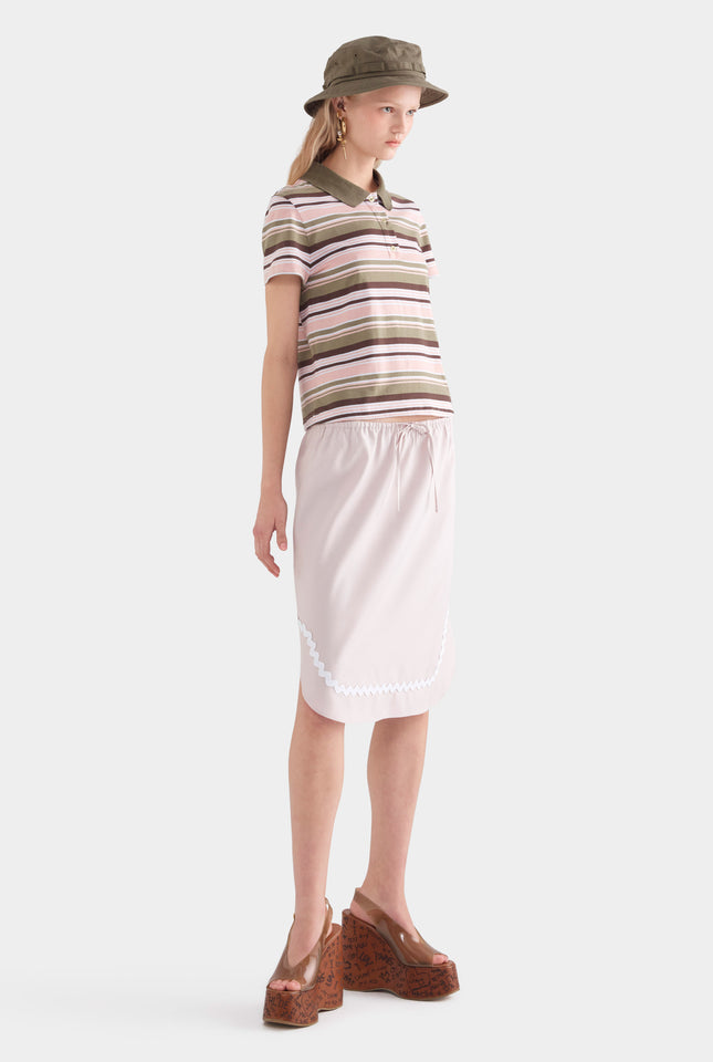 Drawstring Silk Skirt - Lilac