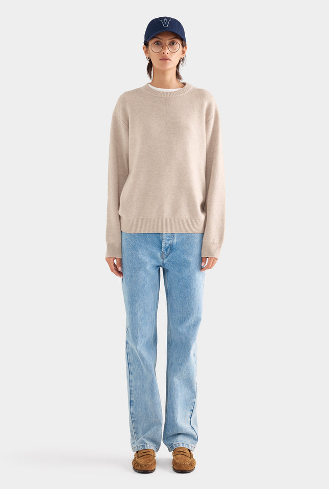 Oversized Wool Cashmere Sweater - Sand Marl