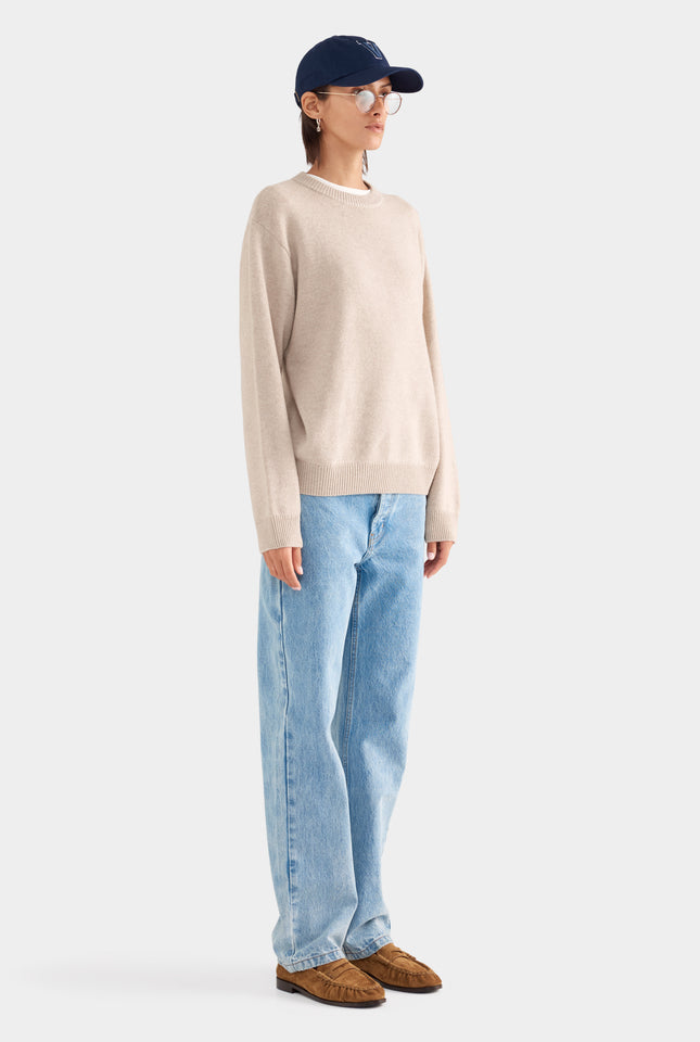 Oversized Wool Cashmere Sweater - Sand Marl