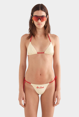 Triangle Bikini - Dusty Yellow/Red