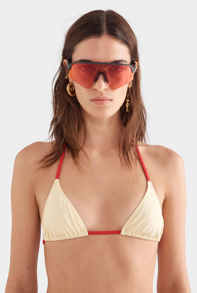 Triangle Bikini - Dusty Yellow/Red