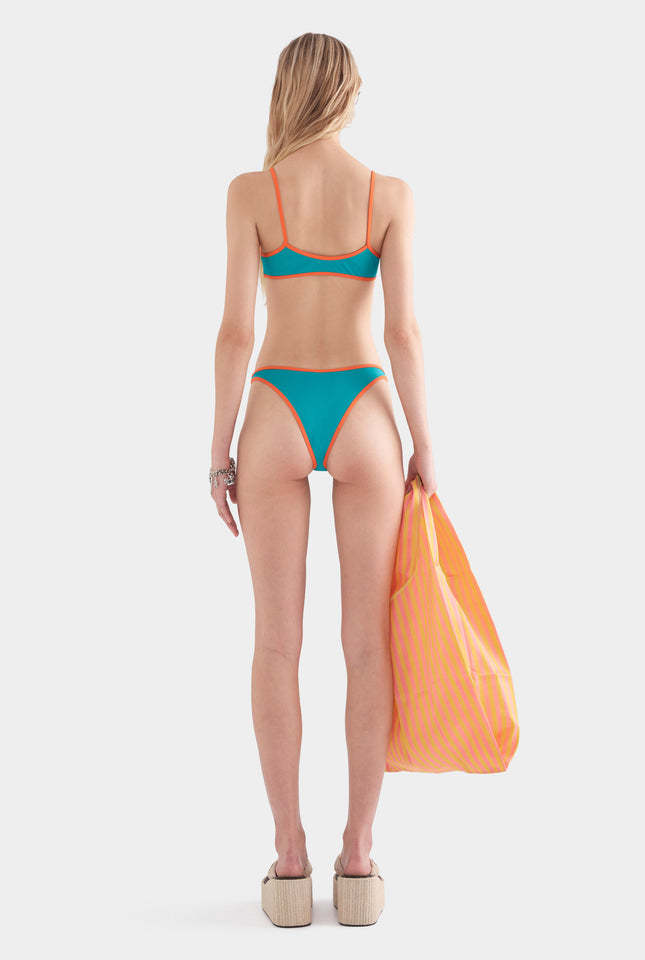Cheeky Bikini Brief - Teal/Orange