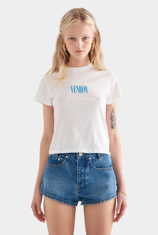 Venroy Lightweight Cotton Baby Tee - Ocean Blue/Orange