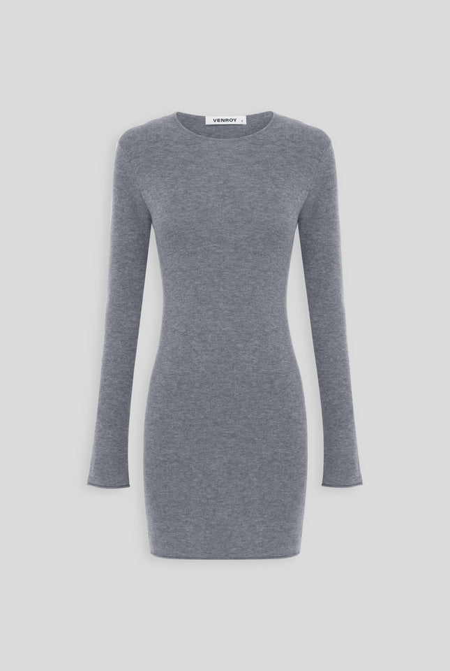 Wool Mini Dress - Grey Marl