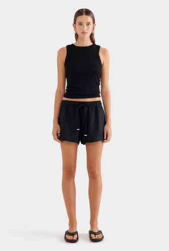 High Waisted Lounge Short - Black