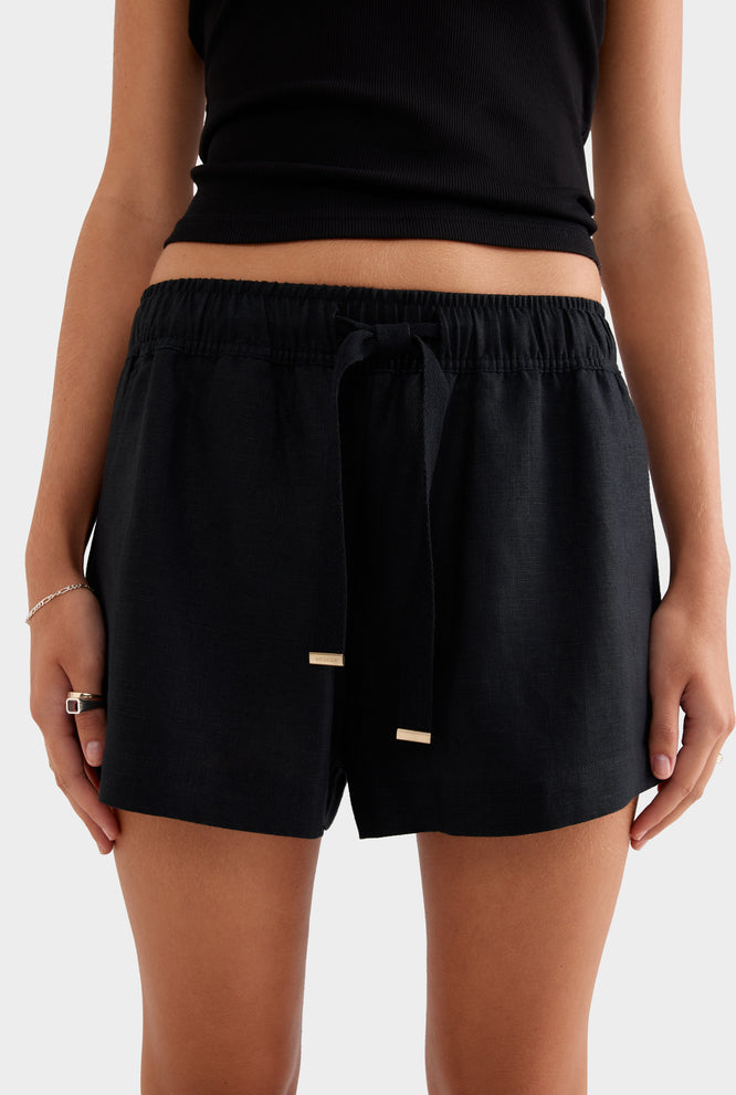 High Waisted Lounge Short - Black