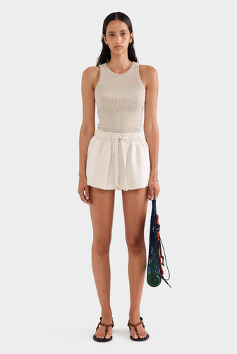 High Waisted Lounge Short - Sand