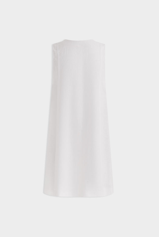 Linen A-Line Dress - Off White