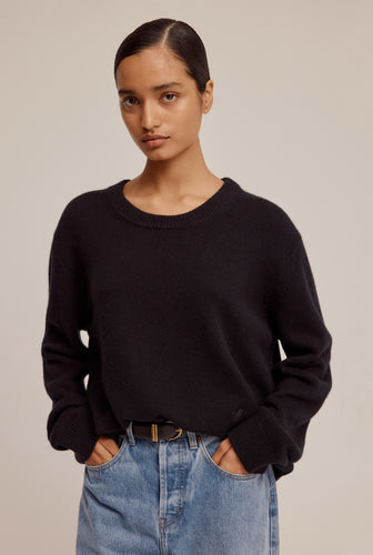 Oversized Wool Cashmere Sweater - Black