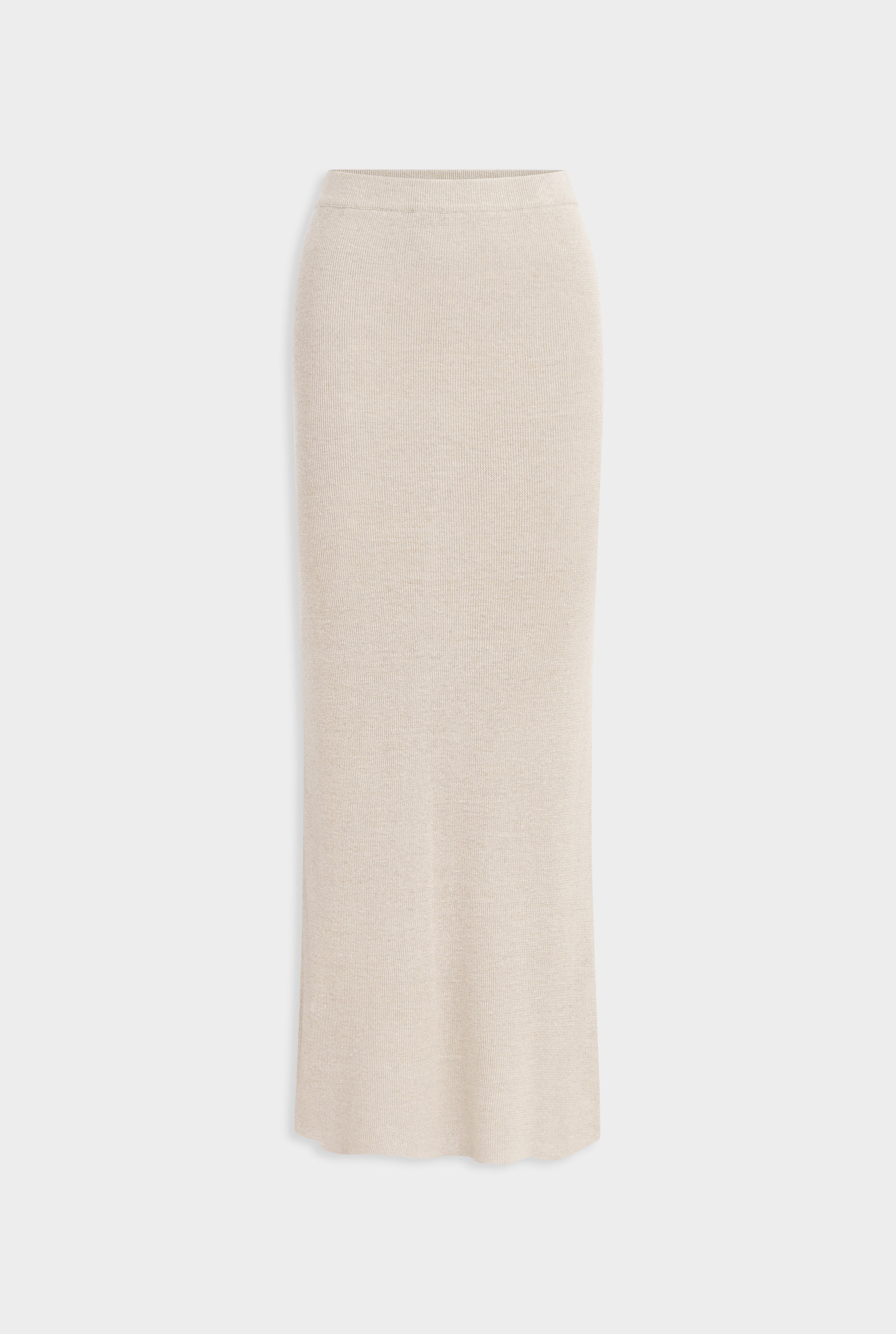 Rib Knitted Skirt - Taupe Classic