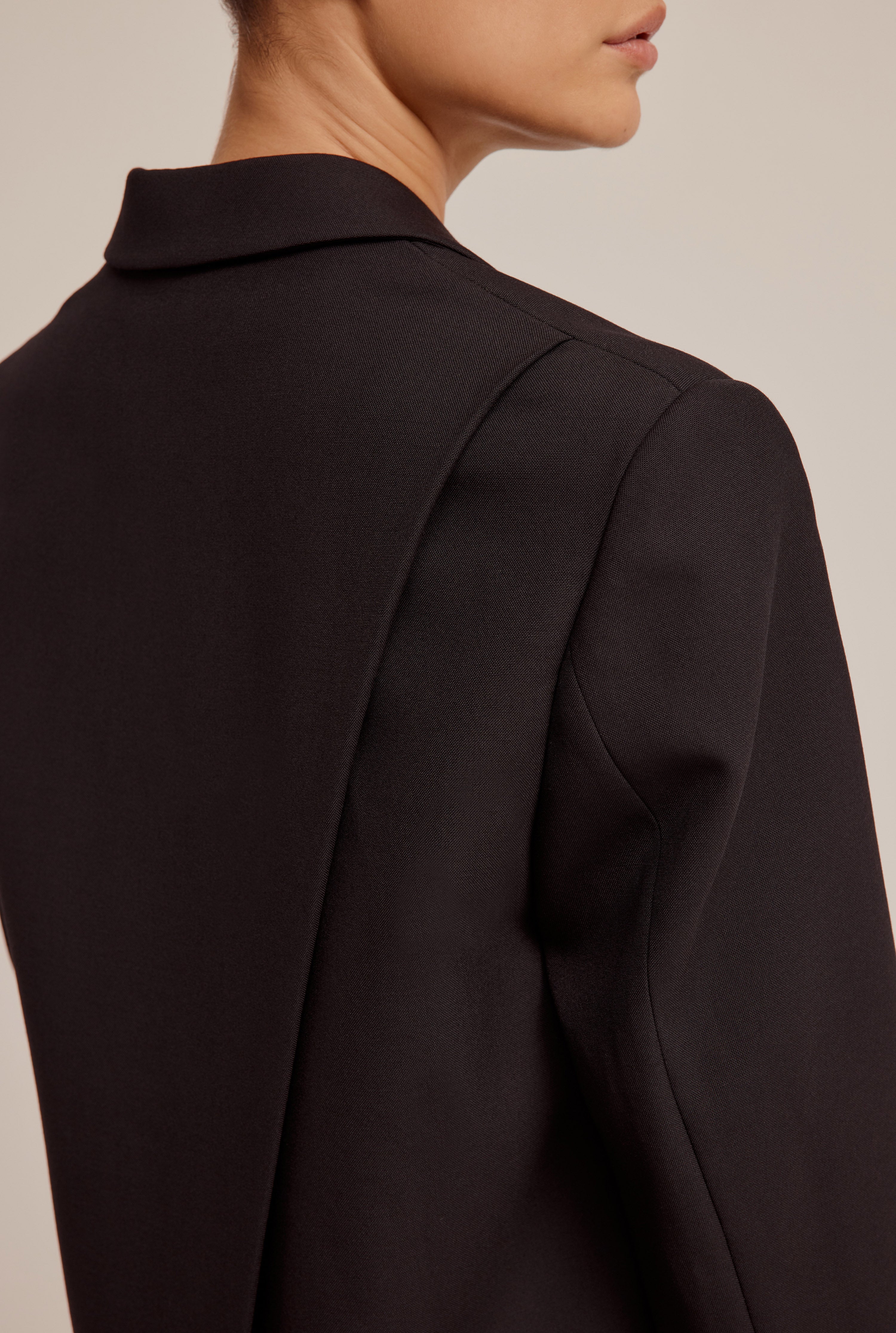 Tailored Wool Blazer - Black