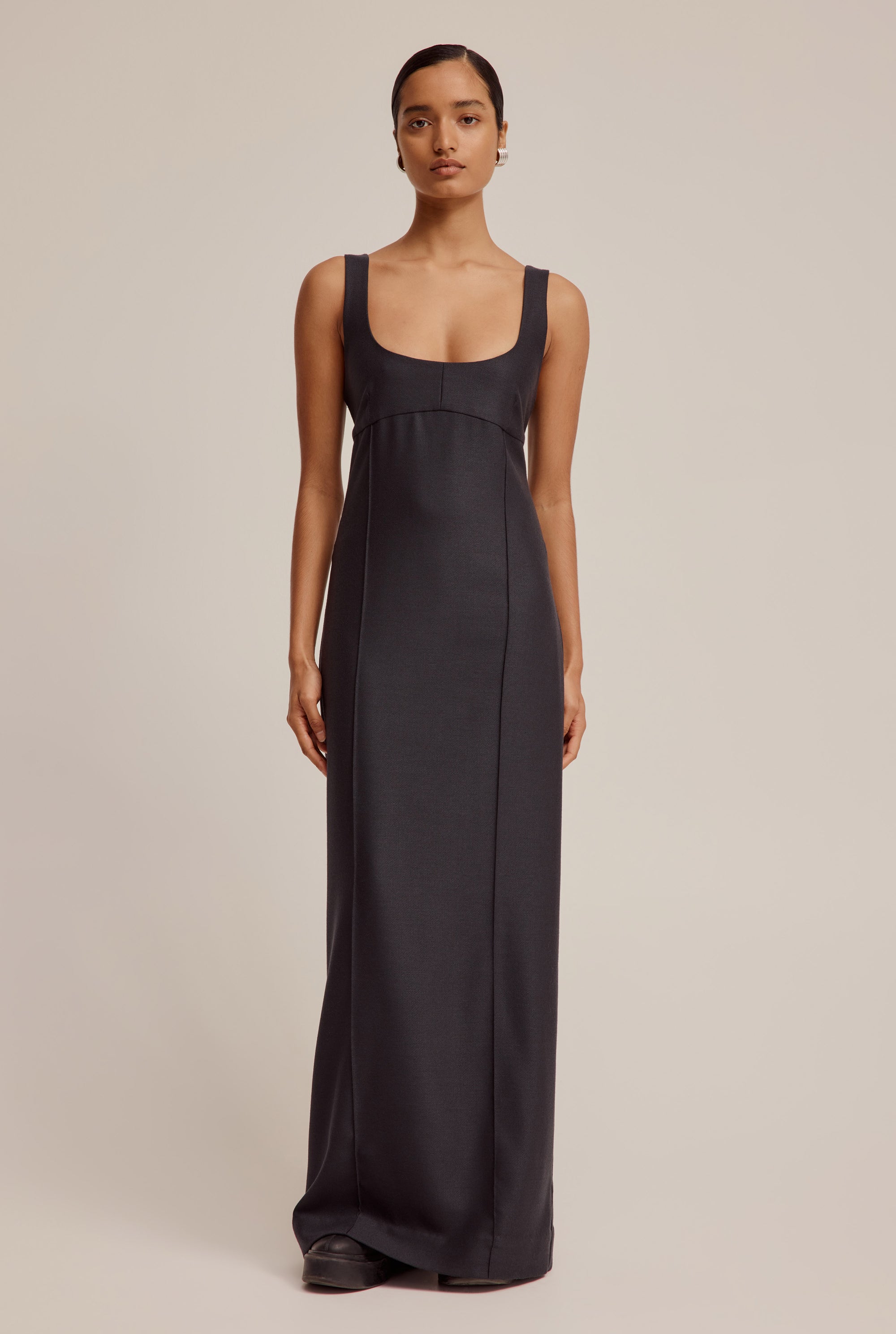 Wool Maxi Dress - Dark Charcoal