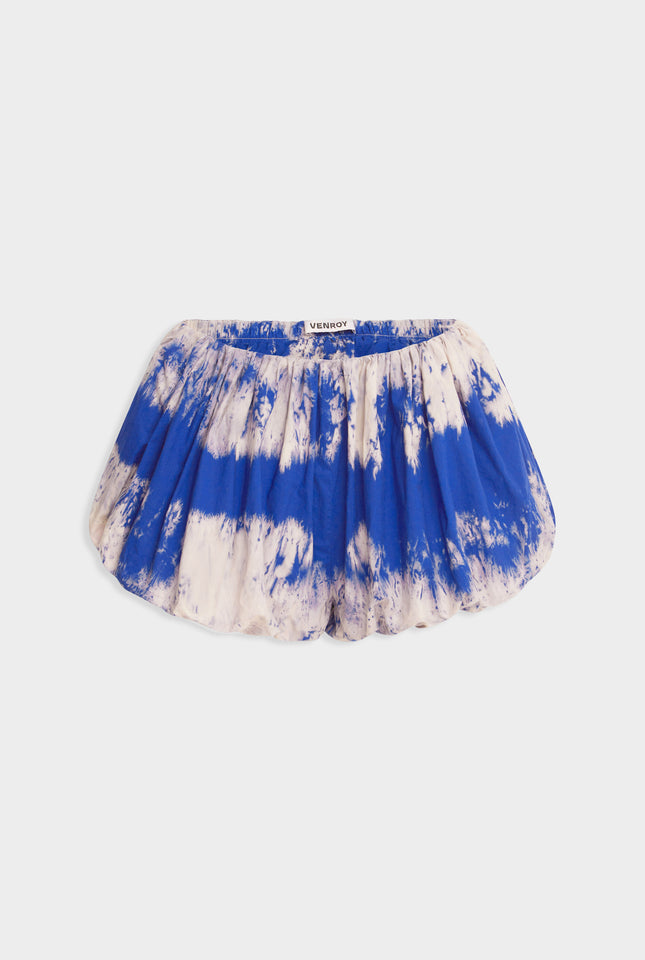 Tie Dye Cotton Bubble Shorts - Royal Blue Tie Dye