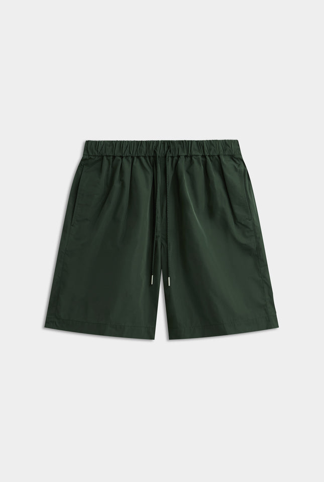 Oversized Taffeta Short - Forest Green