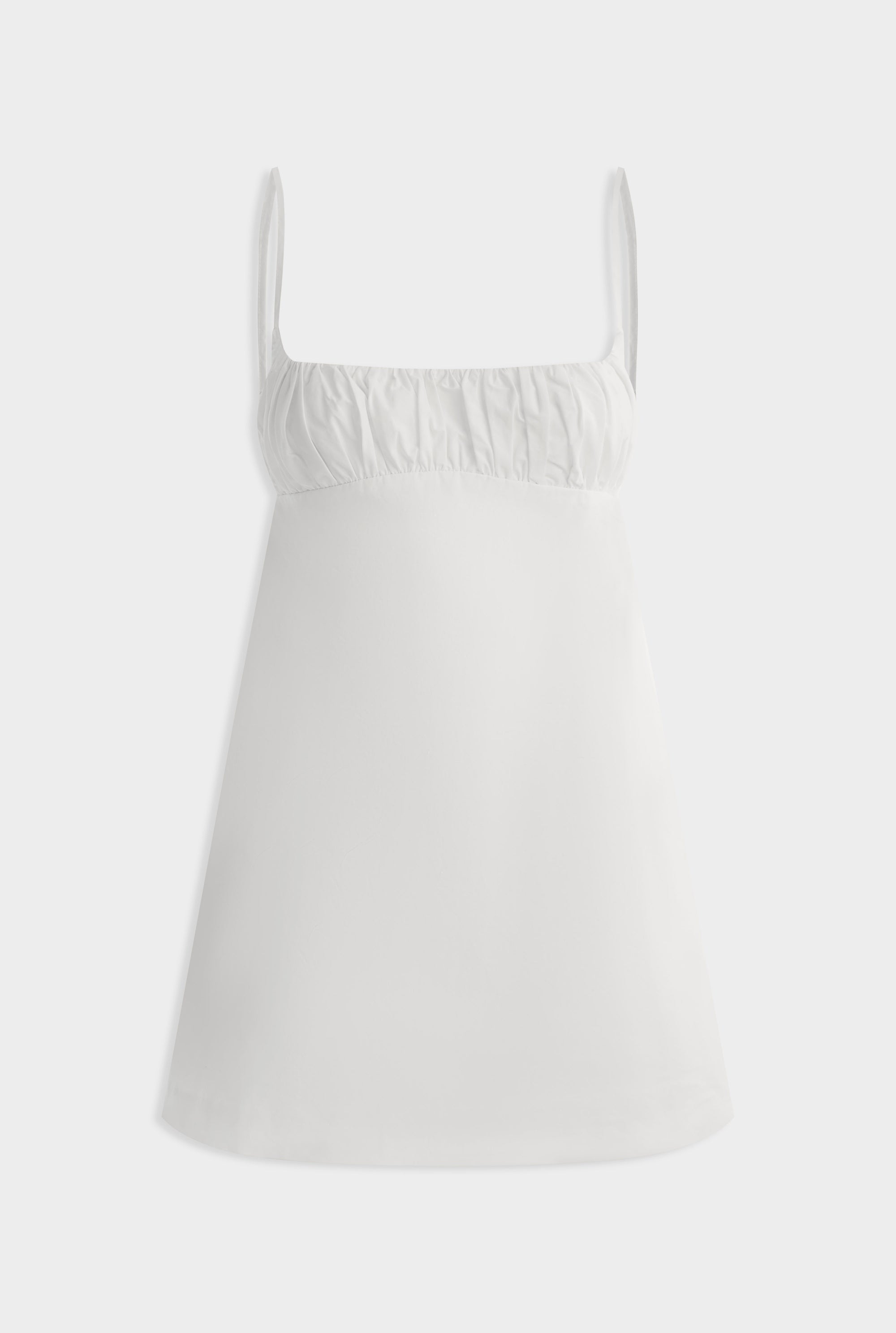 Gathered Bodice Mini Dress - White